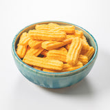 ritchie hill bakery heath's spicy cheese straws in aqua blue bowl