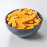 ritchie hill bakery heath's spicy cheese straws in blue bowl