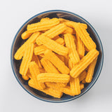 ritchie hill bakery heath's spicy cheese straws in blue bowl from above